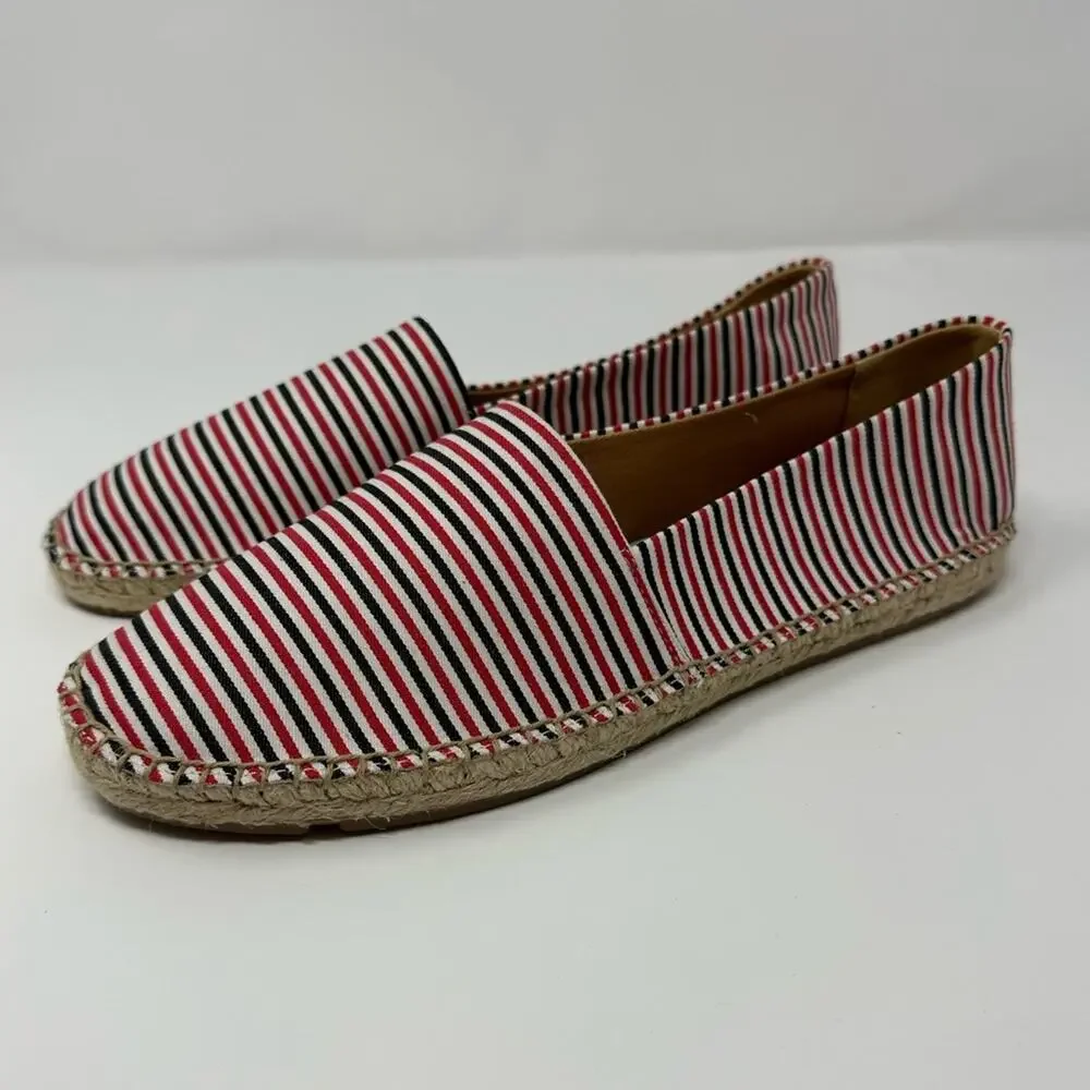 J. Crew NWOB Women's Striped Canvas Espadrille Slip On Flats size 8.5
